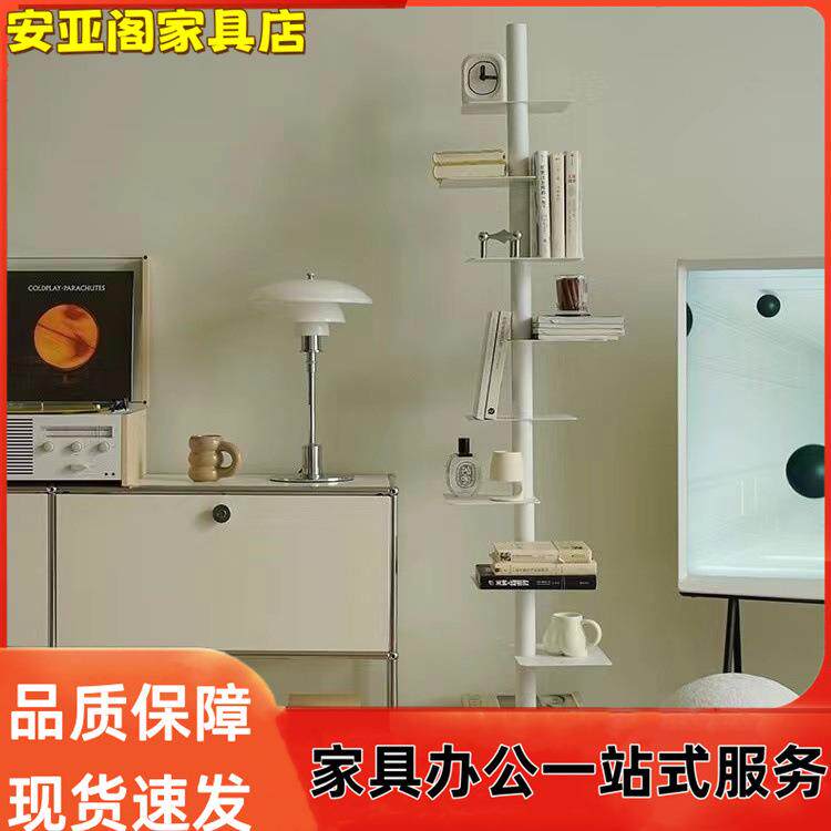 创意设计师旋转隐形螺旋书架展示架客厅铁艺家用转角置物架窄书柜
