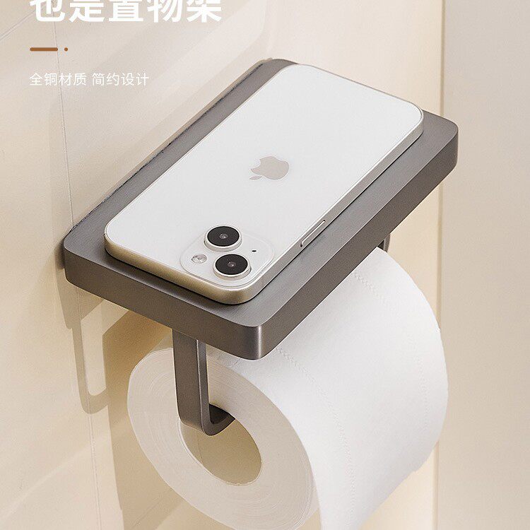 卫生间纸巾架免厕所篓厕纸卷纸架打孔榉木原木手纸盒风收纳置包邮