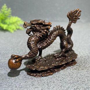 龙摆件生肖龙实心祥龙戏珠桌面摆件茶宠家居办公室工艺品装饰摆件