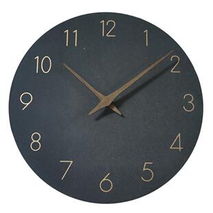 简约木质静音石英时钟挂墙家用挂表欧式创意客厅挂钟个性艺术钟表