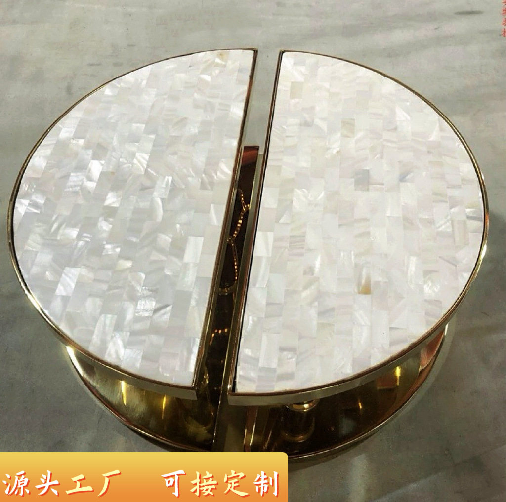 玄关白色贝壳马赛克半圆拉手