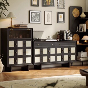 法式复古实木卧室斗柜中古风香云纱创意六斗柜客厅玄关储物柜整装