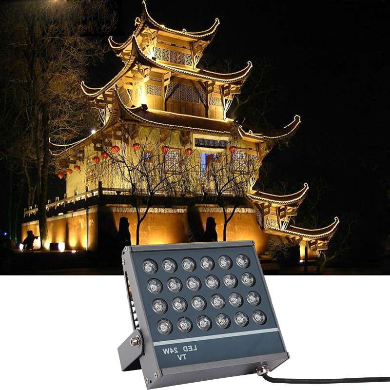 LED投射灯方形投光灯户外防水36W48别墅花园灯聚光灯桥梁工程聚光
