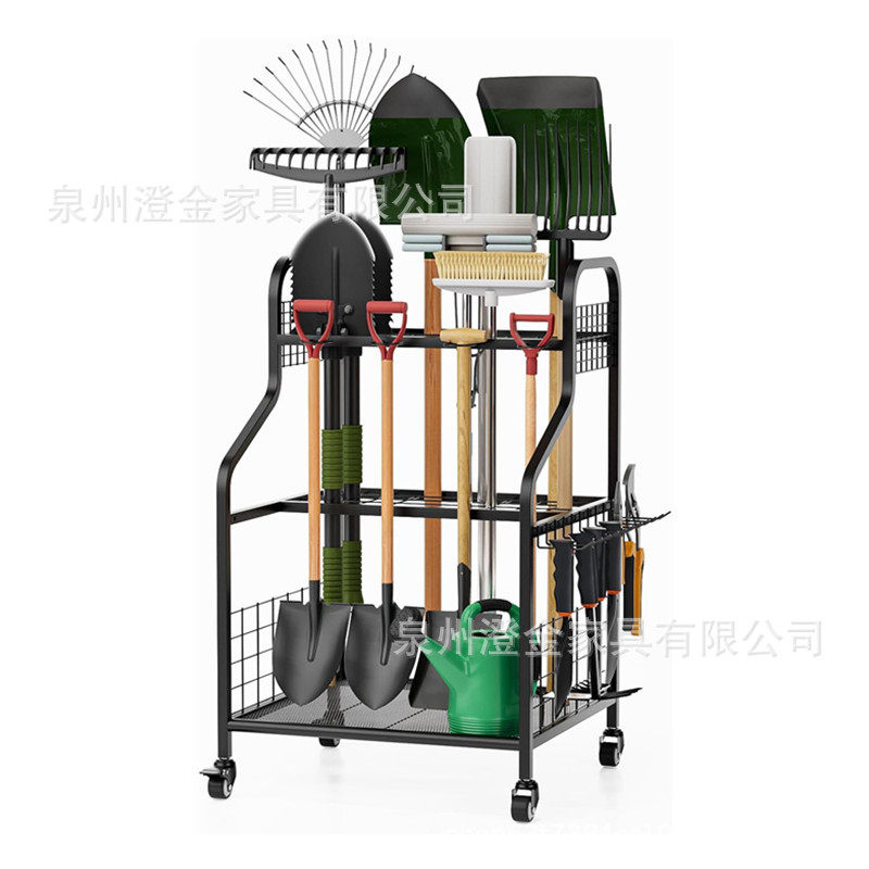 重型花园工具挂架带大挂钩适用于棚屋庭院车库网格架面收纳置物架