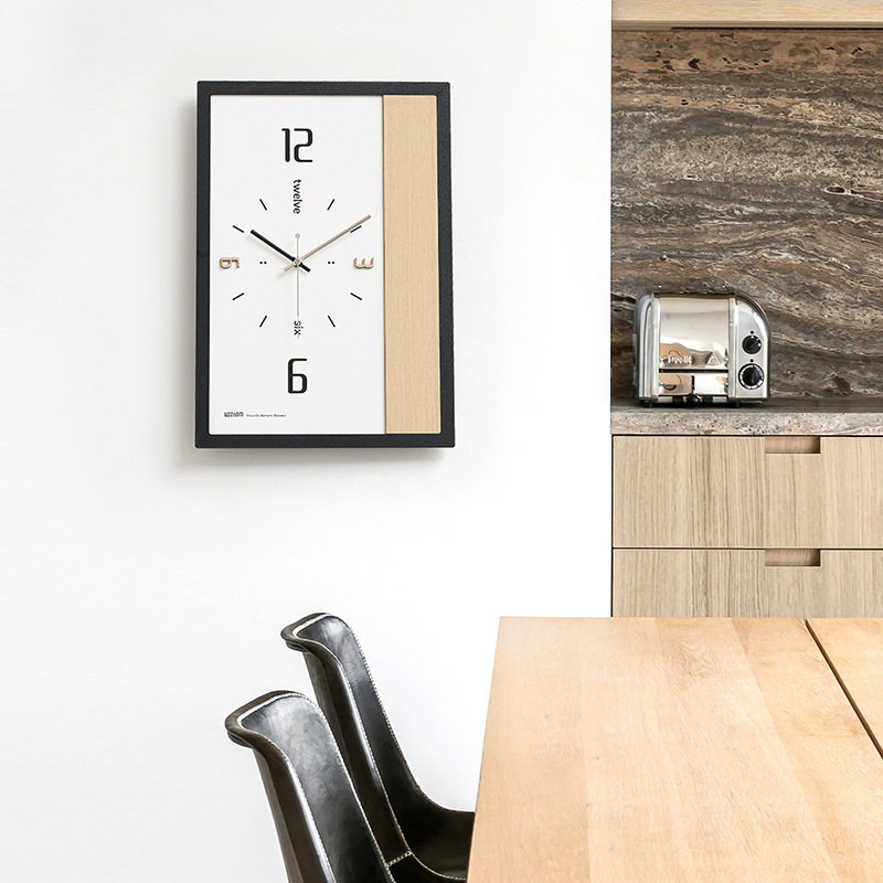 WOZOOM屋准免打孔现代简约挂钟网红客厅时钟表轻奢玄关创意装饰画