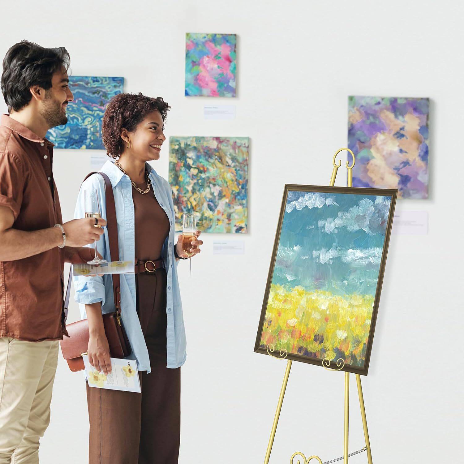 金属圆管滚动展示画架可用于生日、婚礼、迎婴派对、展览、活动