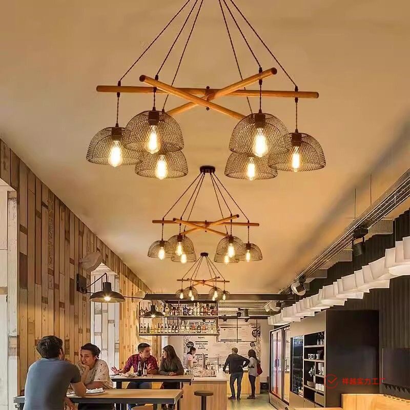 美式复古客厅吊灯网红火锅烧烤餐厅工业风创意服装店装饰灯具