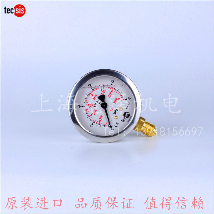德国 tecsis机械耐震压力表63径向G1/4 P1454-10mpa 100bar