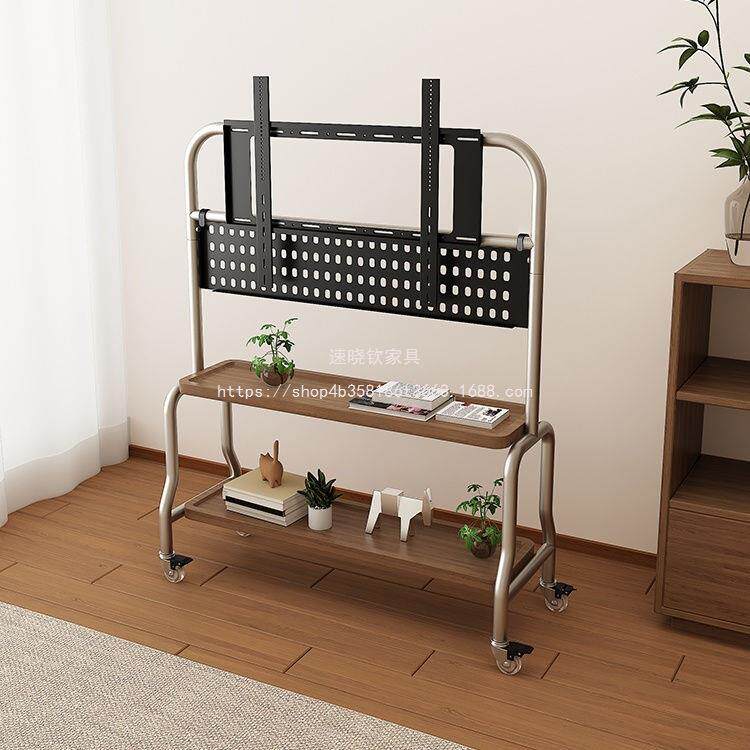 速晓钦可客厅移动式不锈钢7543寸挂架简约电视支架落地卧室家用