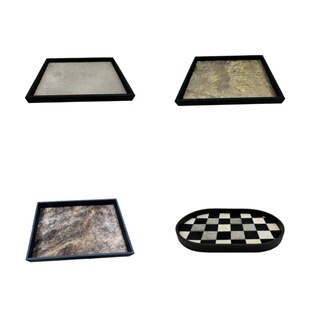 厂家供应现代简约马毛饰品托盘 家居托盘摆件 酒店样板间衣帽间