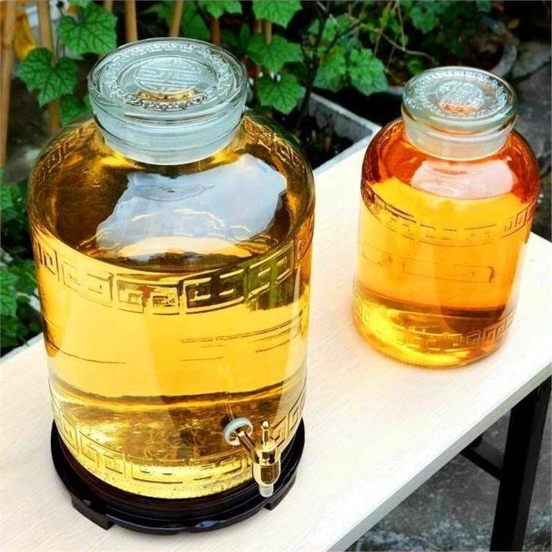 斤斤斤斤玻璃泡酒瓶带龙头泡酒坛酒缸孝素桶密封防漏分装储物