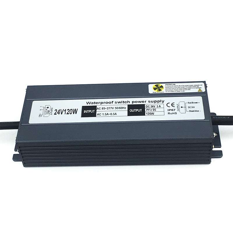 24V5A120W功率因素全电压输入防水开关电源带PFC电源防水开关电源
