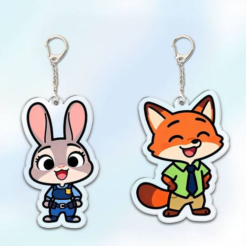 尼克朱迪疯狂动物周边亚克力双面钥匙扣高颜值书包挂件可爱礼物