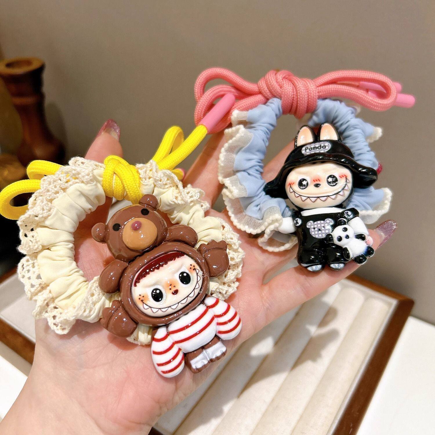 毛绒可爱少女拉布橡皮筋女扎头发2025新款高弹力耐用发圈夏季头绳