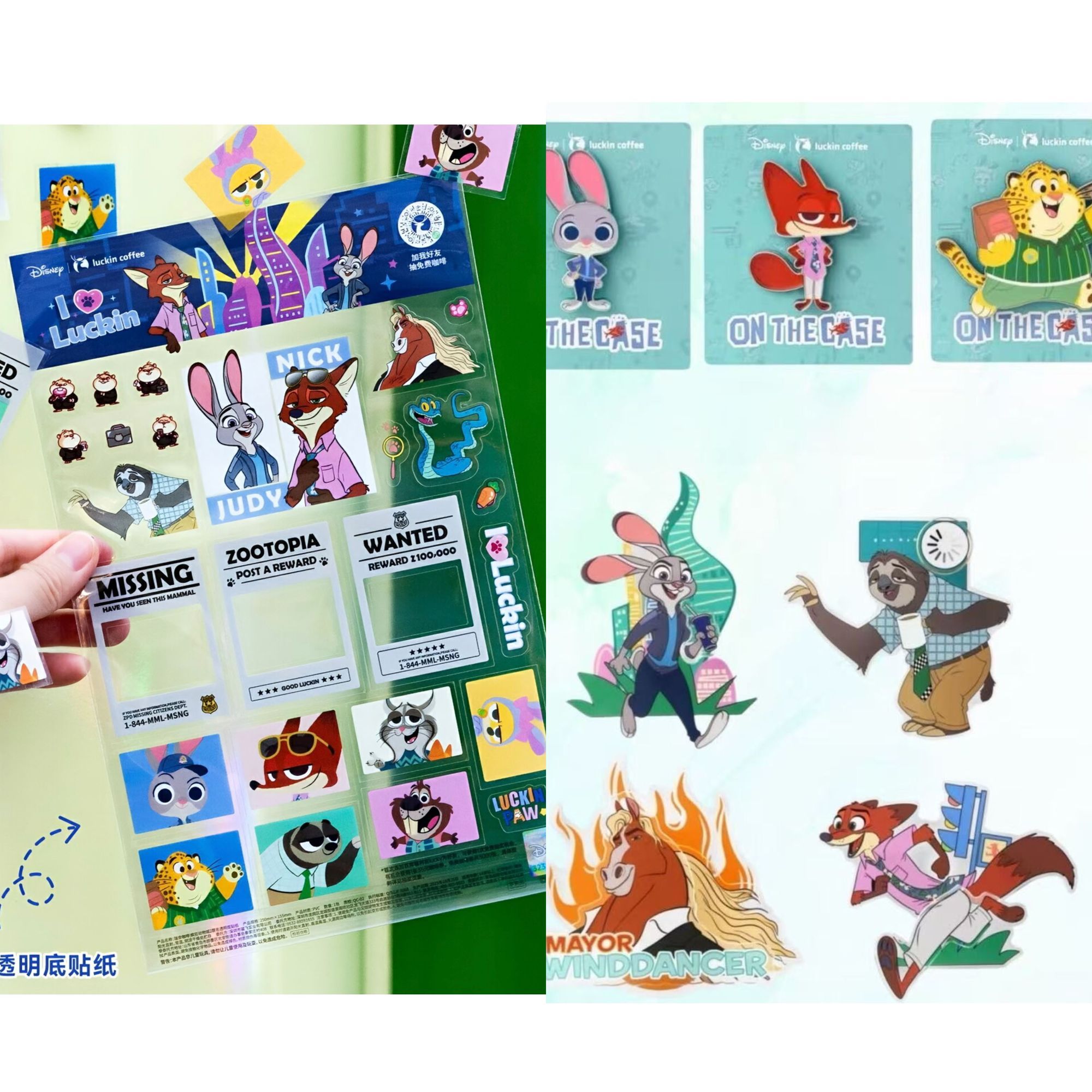 疯狂动物城周边尼克朱迪冰箱贴合金徽章亚克力冰箱贴贴纸礼物收藏