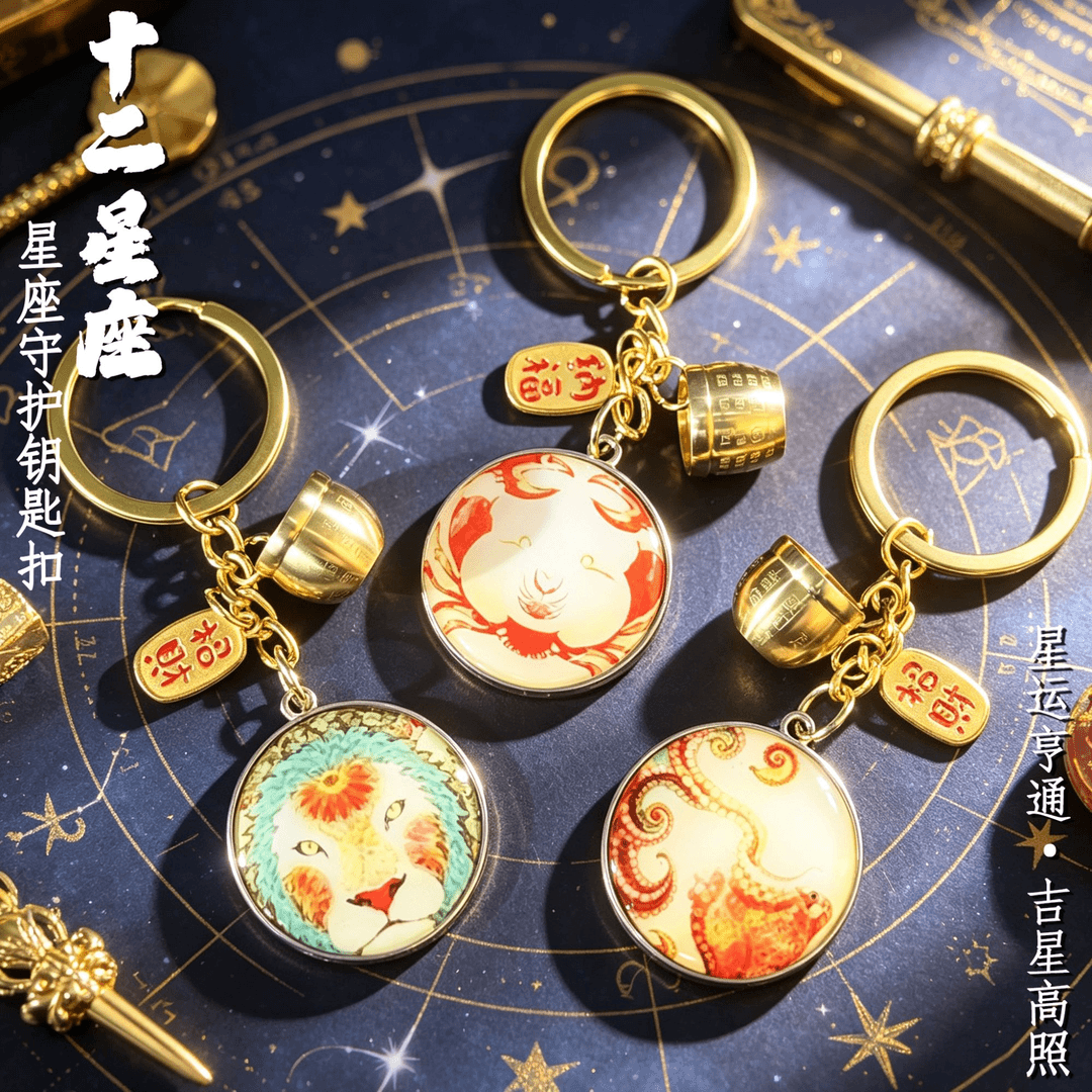 臻品.创意十二星座守护星韵亨通随身配扣汽车挂件