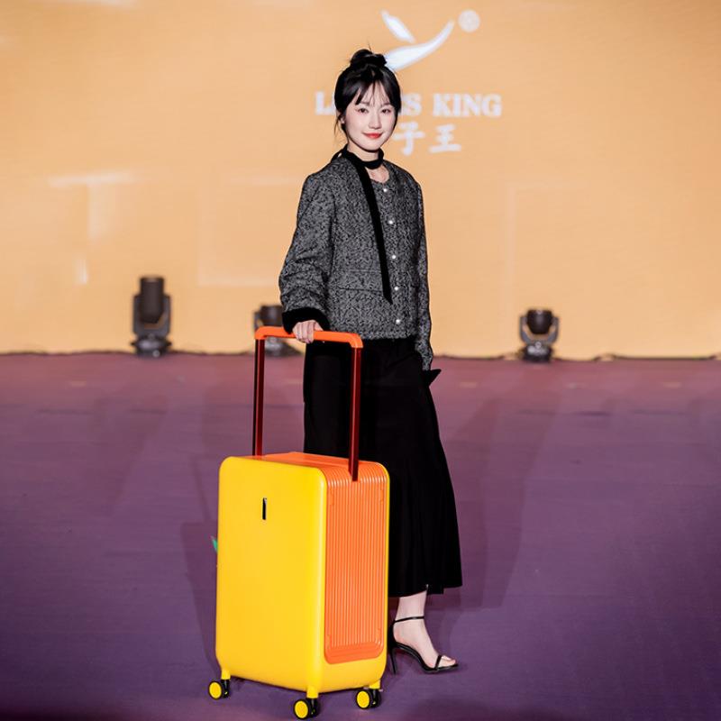 新款pc行李箱20寸抗摔宽拉杆行礼箱静音万向轮旅行箱商务注塑硬箱