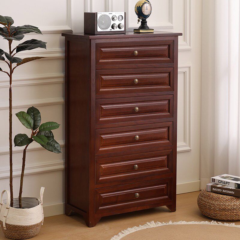 斗柜餐边柜实木美式收纳储物柜五斗柜卧室客厅靠墙置物柜酒柜复古