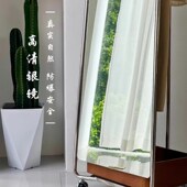 稍安物造 全身落地试全身镜家用立式 隔夜衣架收纳中复古简约移动