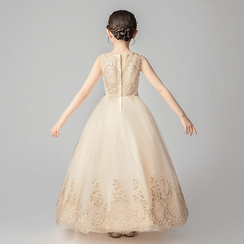 儿童晚礼服童装婚纱女童模特走秀演出服钢琴表演小花童连衣裙高端