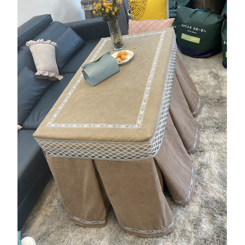 简约电炉烤火罩正方形烤火被桌罩电暖炉冬季取暖新款加绒加厚夹棉