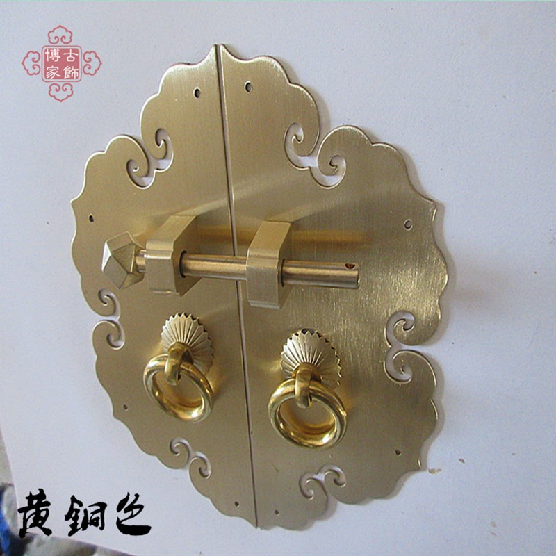 中式仿古橱柜拉手 家具铜配件 纯铜圆形书柜衣柜门窗柜门铜拉手