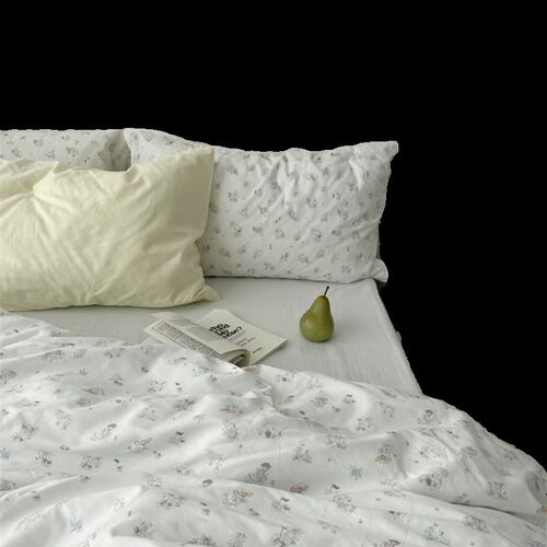 梨梦 星岛寻兔 可爱卡通40支纯棉四件套全棉床单被套宿舍床上用品