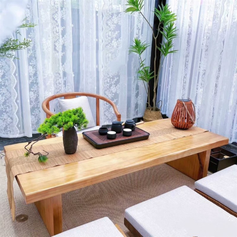 实木榻榻米茶桌阳台客厅茶几飘窗炕桌仿古民宿日式禅意小茶几桌子