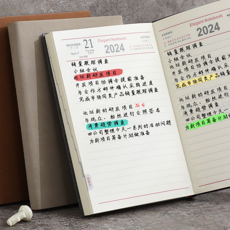 日程本2024下半年2025年一日一页a5计划本效率手册日历记事本周计