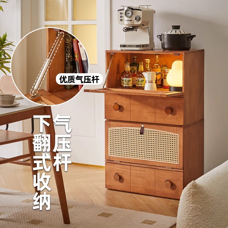 家逸实木组合斗柜床头柜卧室床边储物收纳柜家用客厅落地组合柜子