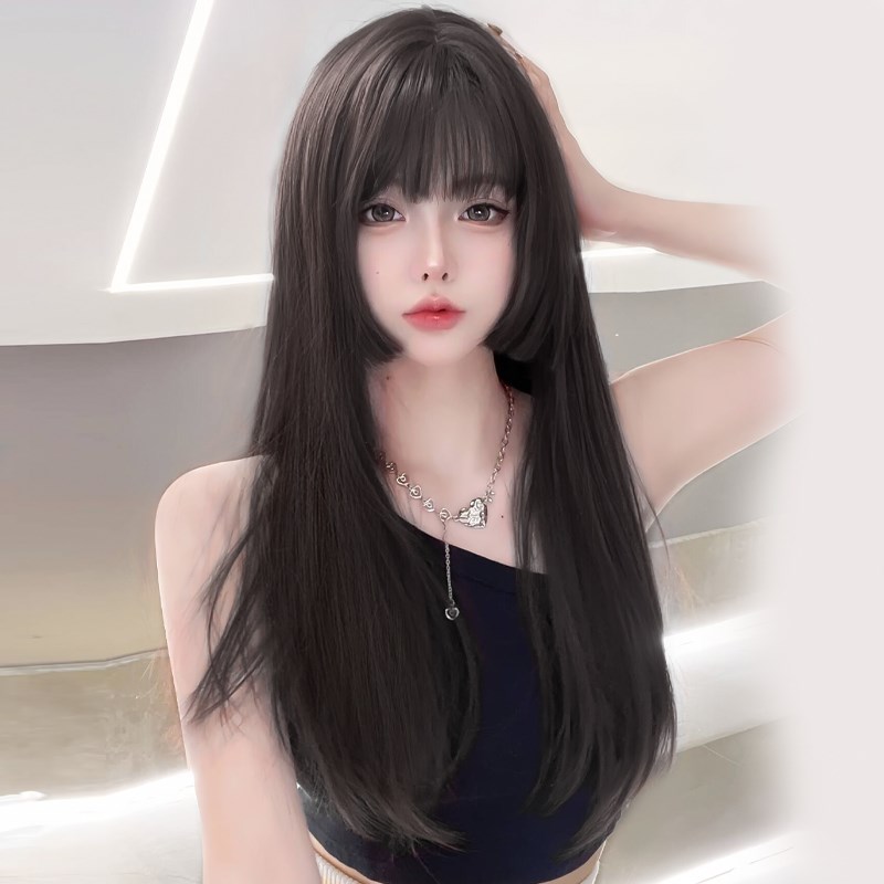 公主切全头套假发女长发lolita日系姬发自然水母头仿全真人发
