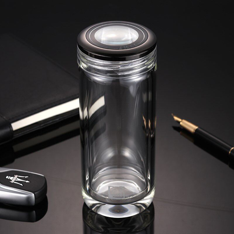 高档烧制一体水滴杯双层玻璃水杯女单层水晶茶杯车载家用便携杯子