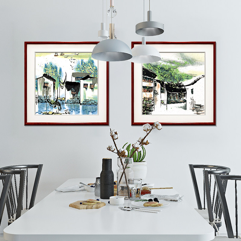 吴冠中水墨画客厅沙发背景墙装饰画新中式餐厅饭厅挂画卧室壁画