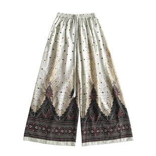 夏季 宽松舒适透气显瘦高个子长裤 瑜伽旅行沙滩 直筒裙裤 泰国孔雀裤