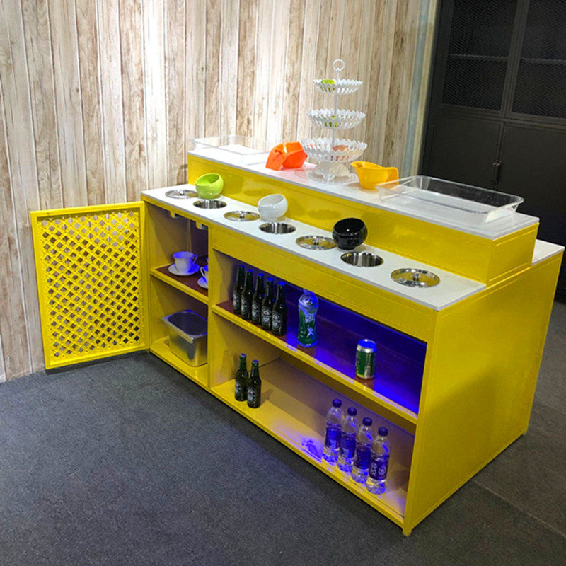 工业风火锅店自助调料台小料蘸料台柜商用餐厅沙拉台海底捞酱料台