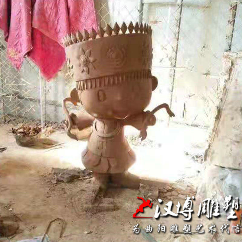 卡通娃娃形象雕塑泥塑模型雕塑制作玻璃钢雕塑彩绘人物城市雕塑