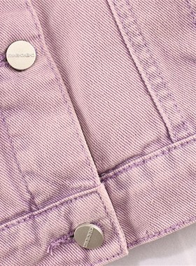 C内销春秋款童装    女童简约紫色百搭牛仔外套    93A-2-4