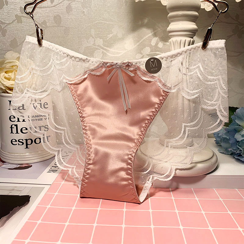 新品夏季性感高端绸缎透明无痕网纱蕾丝边女士内裤三角中低腰棉档,女士内衣/男士内衣/家居服,平角裤,淘宝优惠券,粉丝福利购,淘宝优惠卷