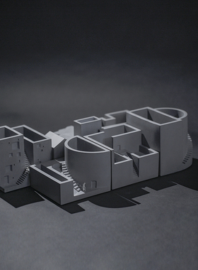 觉一水泥微型建筑模型装饰多功能创意摆件陈设桌面收纳整理盒礼品