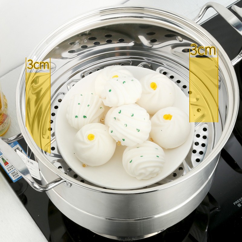 大蒸锅34 36 40cm商用不锈钢蒸锅大号2双层3三层蒸馍锅电磁炉通用