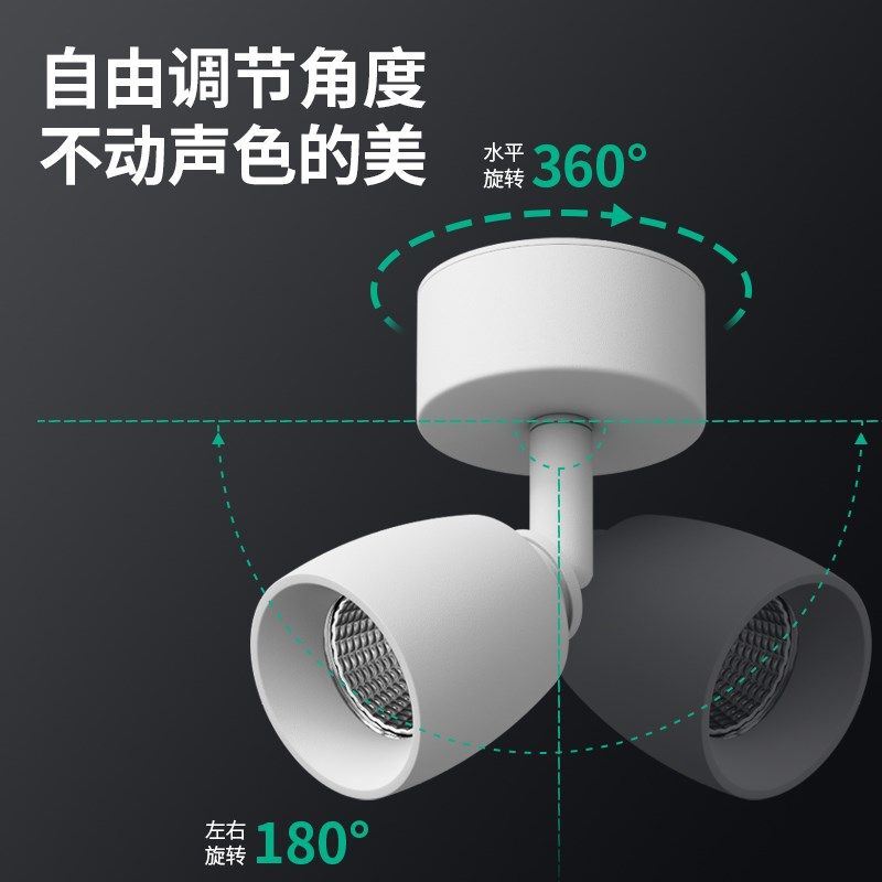 明装射灯可调节角度玄关装饰壁画聚光灯吸顶式迷你小射灯背景墙灯,家装灯饰光源,明装射灯,淘宝优惠券,粉丝福利购,淘宝优惠卷