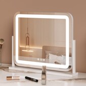 化妆镜桌面台式 led带灯网红化妆师专用镜子高清梳妆台美妆镜大号