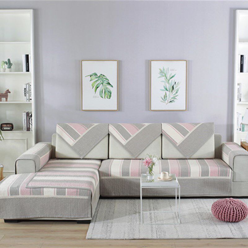 沙发垫四季通用纯棉防滑盖布全包座套靠背巾定制条纹简约新款羽宏