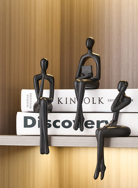 轻奢抽象坐姿人物摆件客厅电视柜酒柜办公室桌面书架艺术装饰品