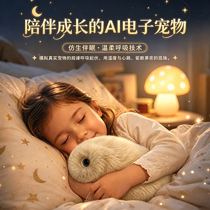 ai毛绒宠物儿童情感陪伴智能机器人迷你小学生养成互动智能玩偶女