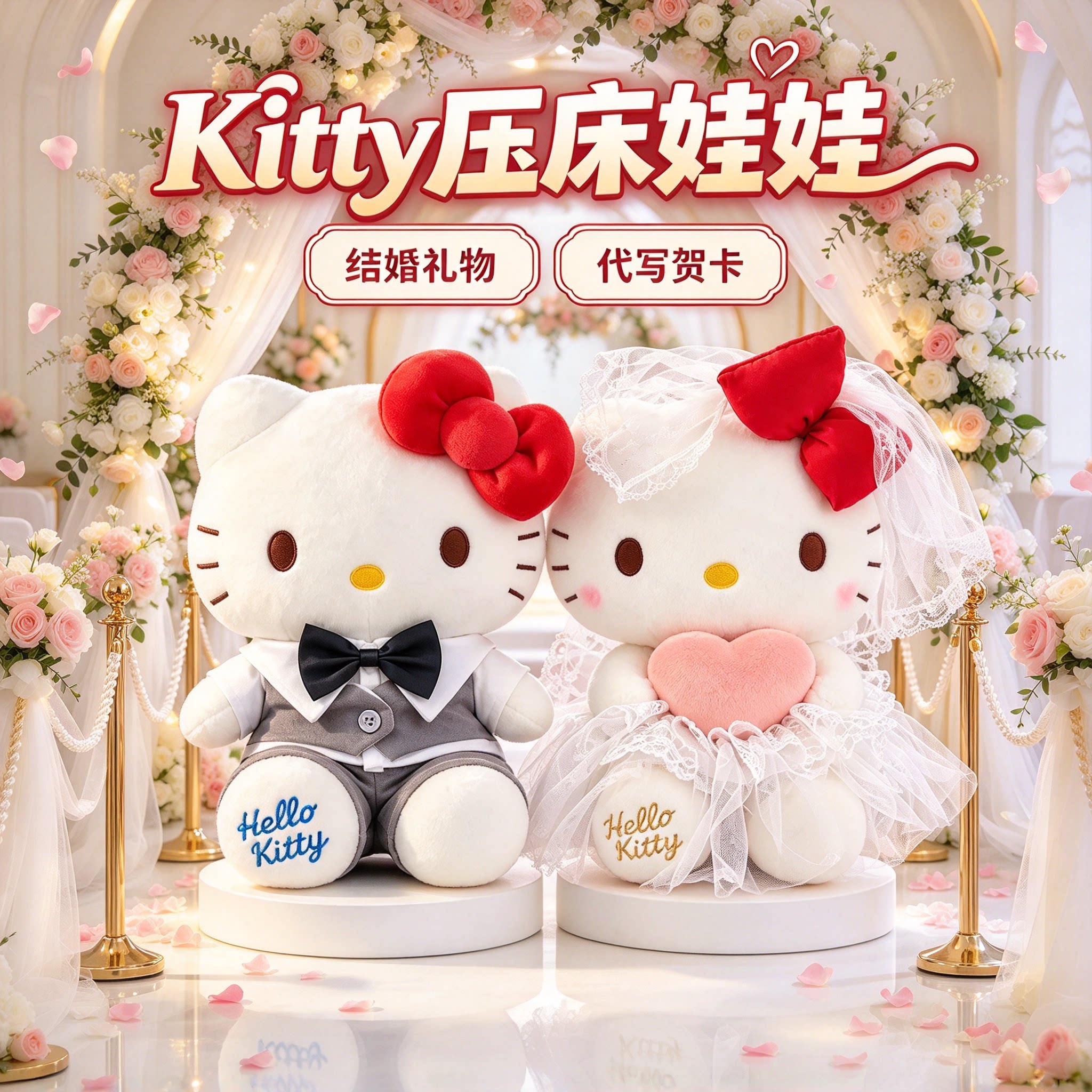 HelloKitty玩偶正版结婚压床娃娃
