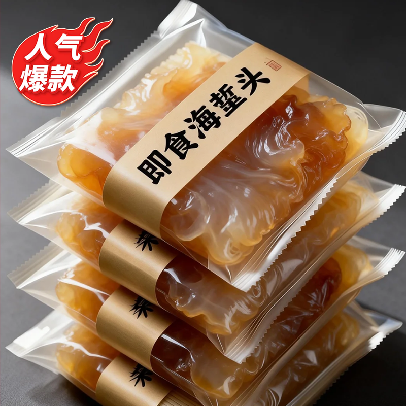 正宗野生海蜇头官方旗舰店开袋即食新货海蛰丝皮下酒凉拌菜特产