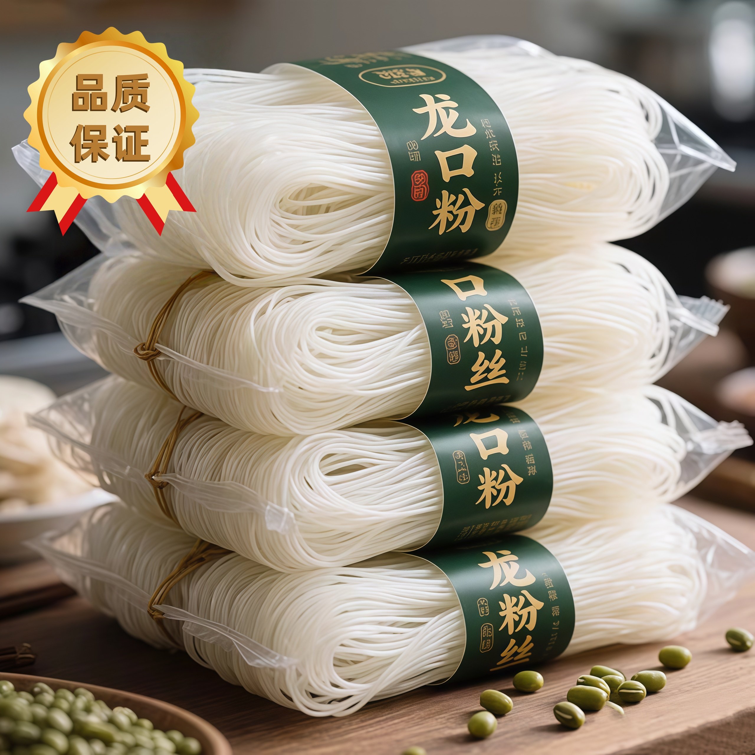 山东特产正宗龙口粉丝官方旗舰店蒜蓉生蚝凉拌纯绿豆粉丝火锅专用