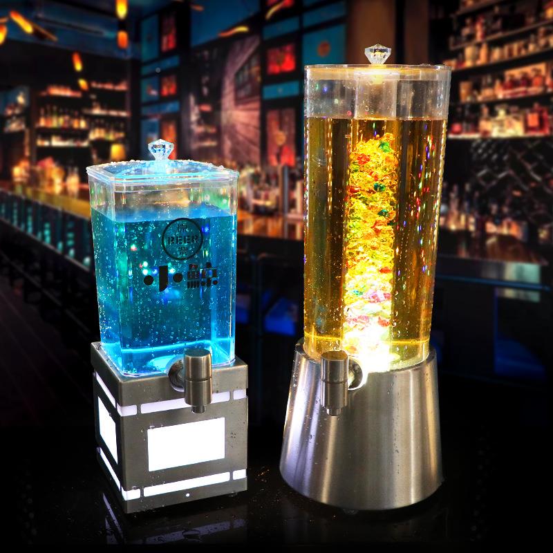 酒吧炮L啤ED发光酒3升2L不锈钢网龙头WZ-JP-BX精酿啤酒桶小酒馆红