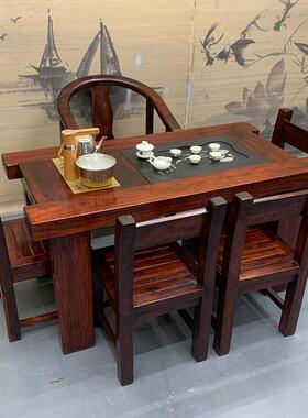 老船茶木桌椅台组合阳茶几实茶木桌小户型66585客厅办公室茶台泡